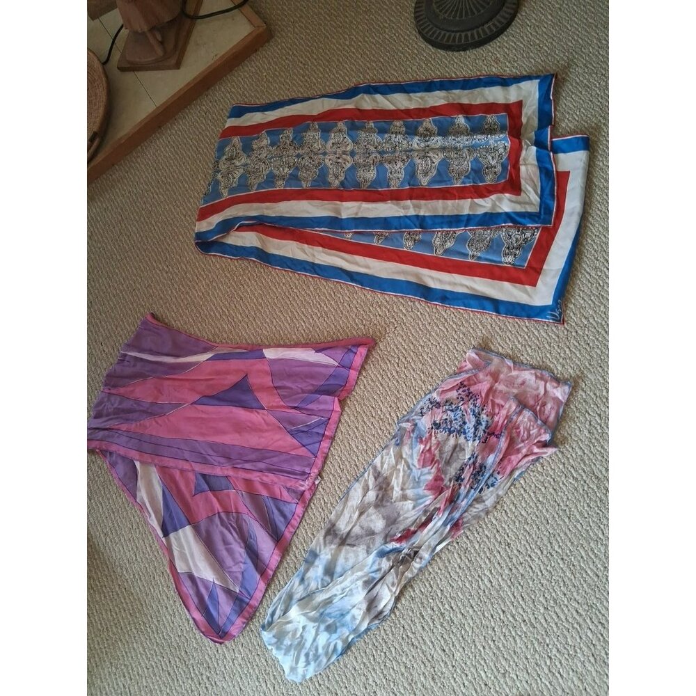 Vintage Vera Neumann Silk X 3 Rectangular scarves